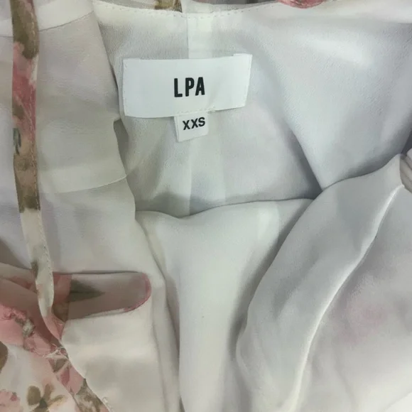 LPA Ruffle Neckline Adjustable Strap Maxi Dress NWT XXS - Picture 9 of 10